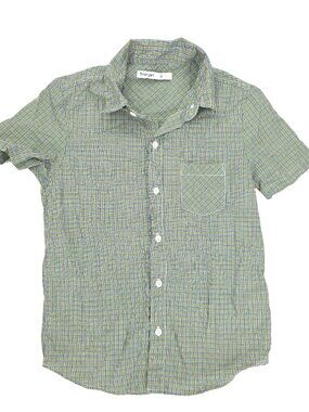 Tronjori Button Shirt Boys 8 Multicolor Short Sleeve Check